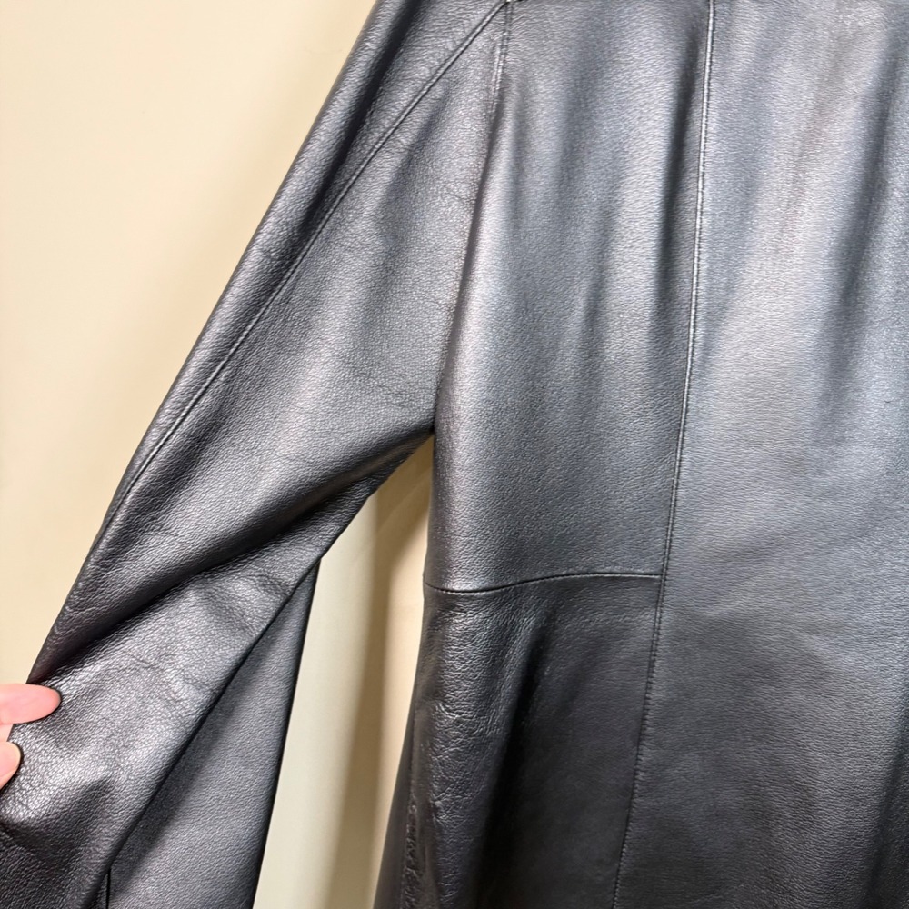 John Paul Richard Uniform Black Leather Structured Jacket Size 12 - Picture 15 of 16